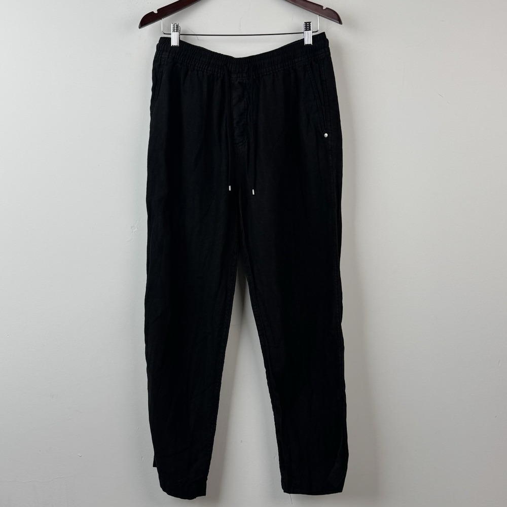 Vilebrequin Linen Pants Mens M Black Drawstrings Vacation Resort Travel Luxury